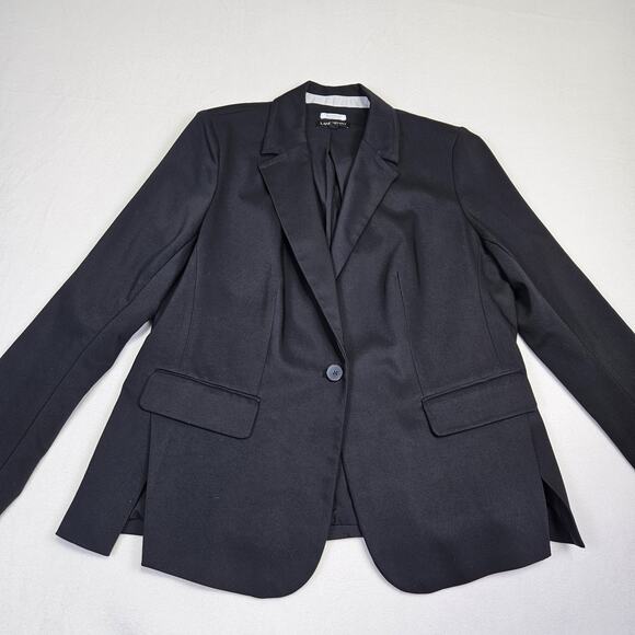Lane Bryant Womens 16 Blazer Black Side Vent Classic Minimal Career Layer Preppy - Picture 6 of 16